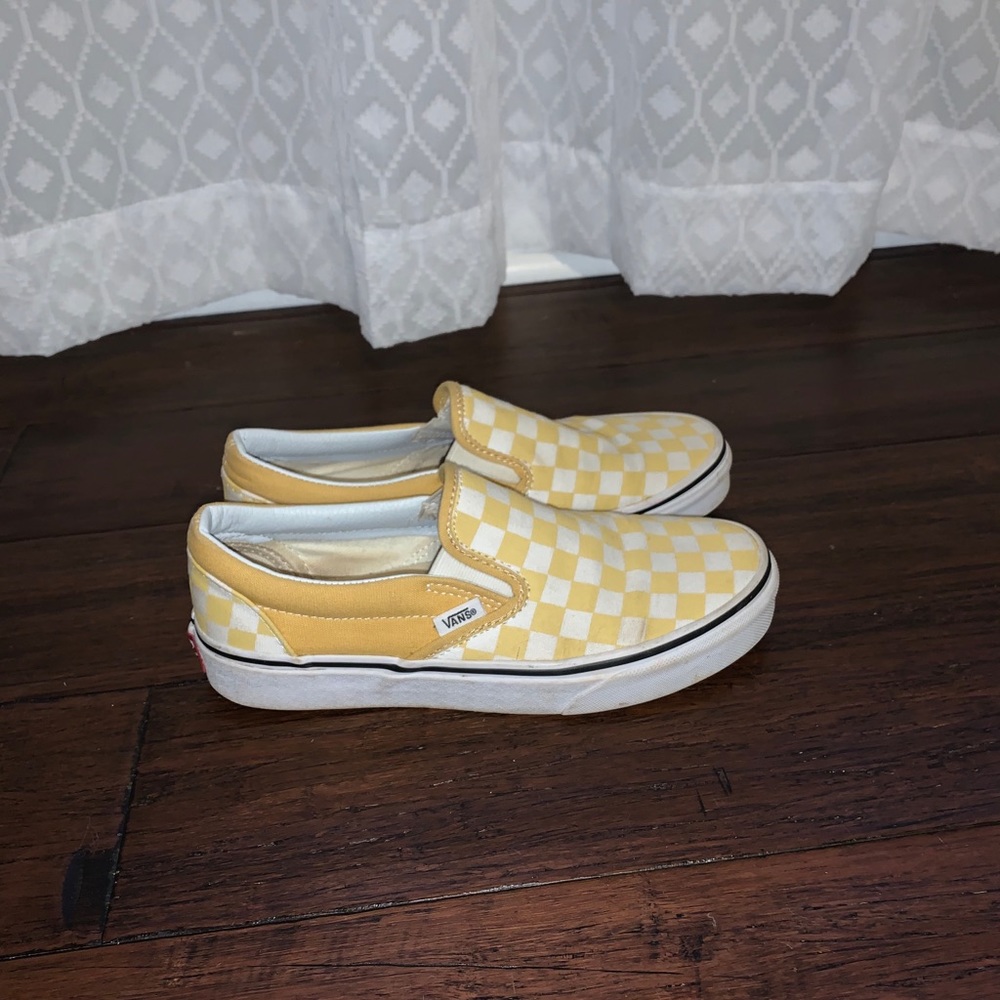 White and Yellow Checkered Vans